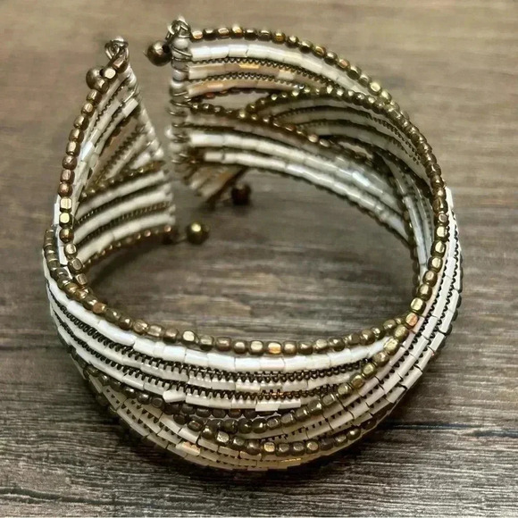 Beaded Multi Strand Three Twist Bracelet - Picture 2 of 3